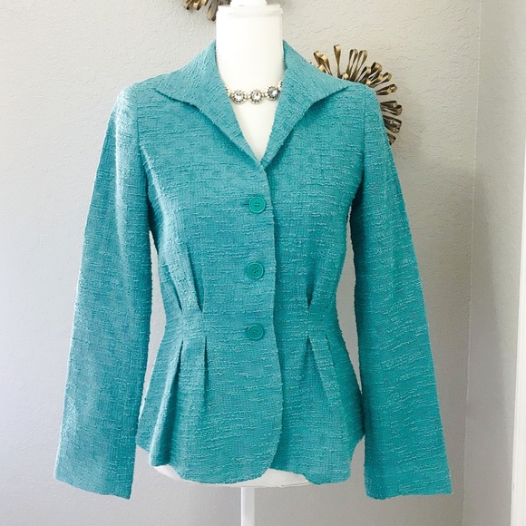 SOLD Lafayette 148 Turquoise Blue Blazer - Picture 8 of 8